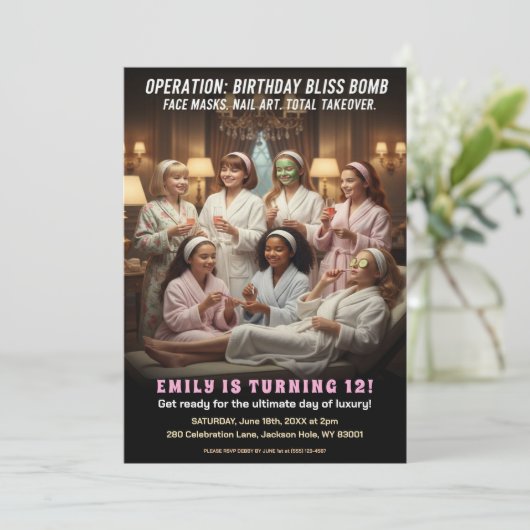 Operation Birthday Bliss Spa Party  招待状 (スタンド正面)