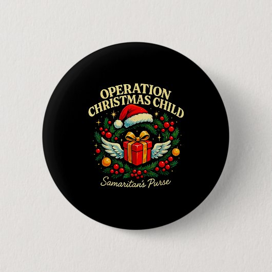 Operation Christmas Child Samaritan’s Purse Xmas D 缶バッジ (正面)