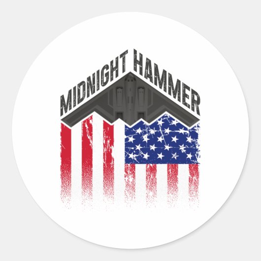 Operation Midnight Hammer - Usa Flag Midnight Hamm ラウンドシール (正面)