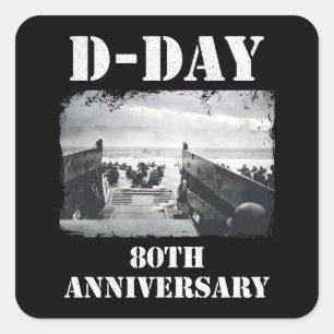 Operation Overlord 1944 D-Day 2024 Normandy スクエアシール