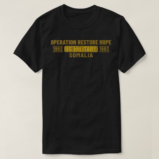 Operation Restore Hope退役軍人ソマリアヴィンテージGif Tシャツ (デザイン正面)