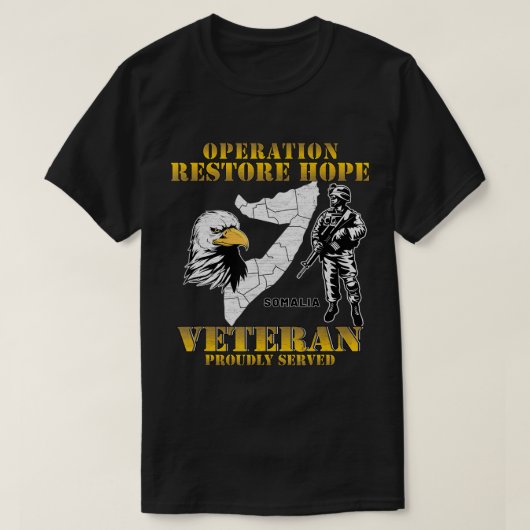 Operation Restore Hope Somalia ORH退役軍人ヴィンテージ Tシャツ (デザイン正面)