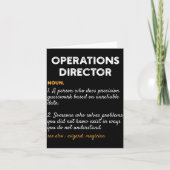 Operations Director Profession Funny Dictionary De カード (正面)
