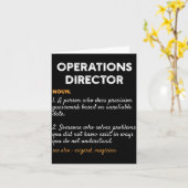 Operations Director Profession Funny Dictionary De カード (黄色い花)