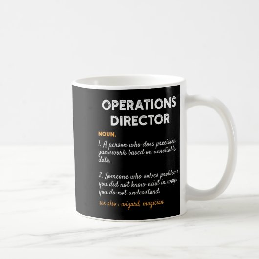 Operations Director Profession Funny Dictionary De コーヒーマグカップ (右)