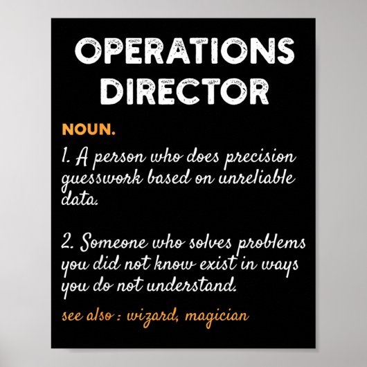 Operations Director Profession Funny Dictionary De ポスター (正面)