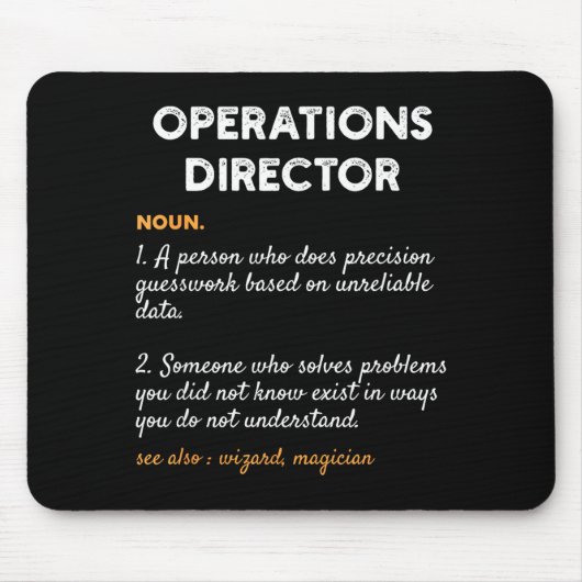 Operations Director Profession Funny Dictionary De マウスパッド (正面)