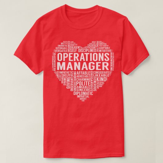 Operations Managerハート Tシャツ (デザイン正面)