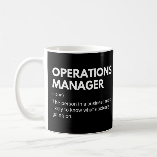 Operations Manager Funny Work Definition コーヒーマグカップ (左)