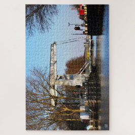 Ophaalbrug over gracht in Nederland. ジグソーパズル