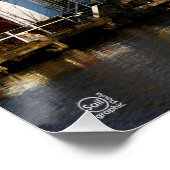 Ophaalbrug over gracht in Nederland. ポスター (コーナー)