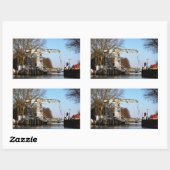 Ophaalbrug over gracht in Nederland. 長方形シール (シート)