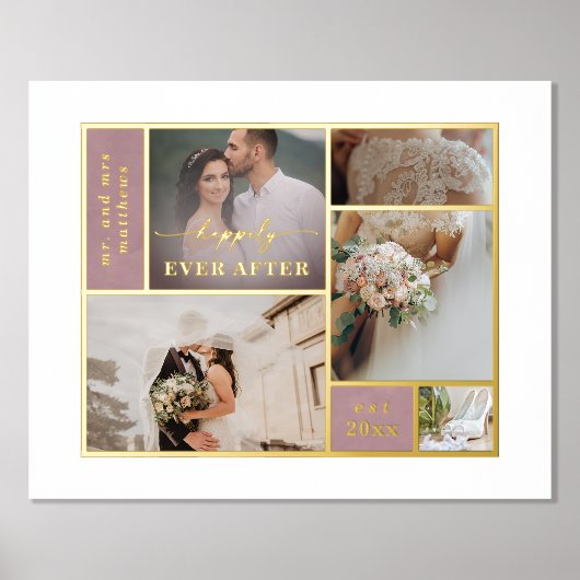 Opheliaの写真のコラージュの後結婚に幸せに 箔ポスター (正面)