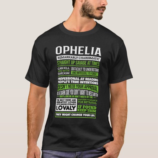 Opheliaの女の子の名前の定義 Tシャツ (正面)