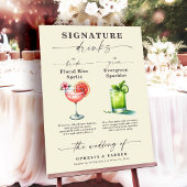 Opheliaの結婚新郎新婦のシグネチャードリンク ポスター