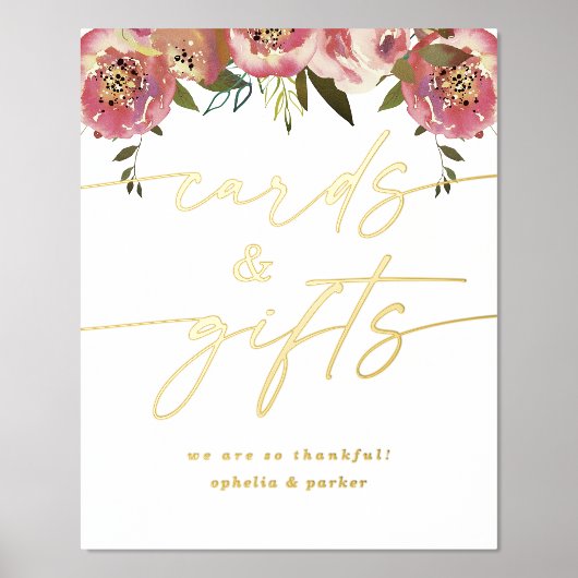 Opheliaカーエレガントドとギフト実在ホイルサイン 箔ポスター (正面)