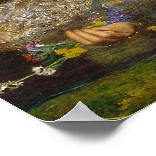 Ophelia'絵画By John Everett Millais ポスター (角)