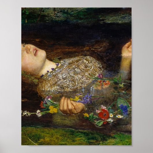 Ophelia'絵画By John Everett Millais ポスター (正面)
