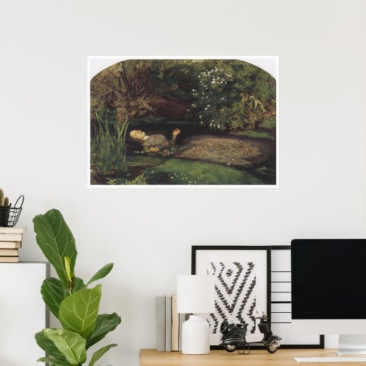 Ophelia, 1852, John Everett Millais ポスター (ホームオフィス)