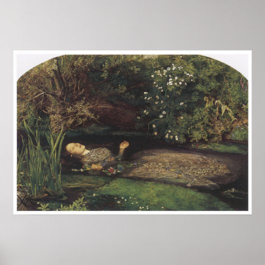 Ophelia, 1852, John Everett Millais ポスター (正面)