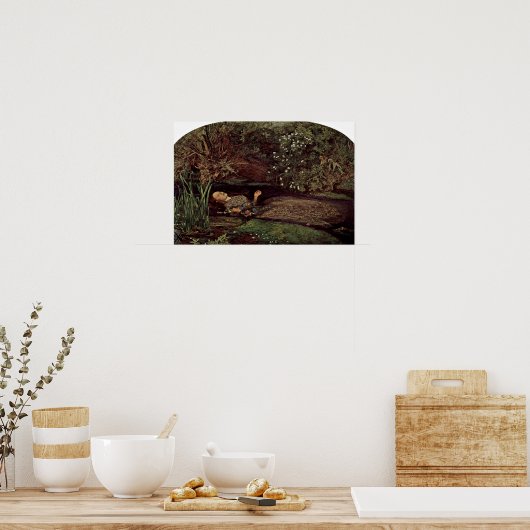 Ophelia by John Everett Millais ポスター (キッチン)