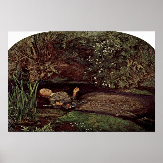 Ophelia by John Everett Millais ポスター (正面)