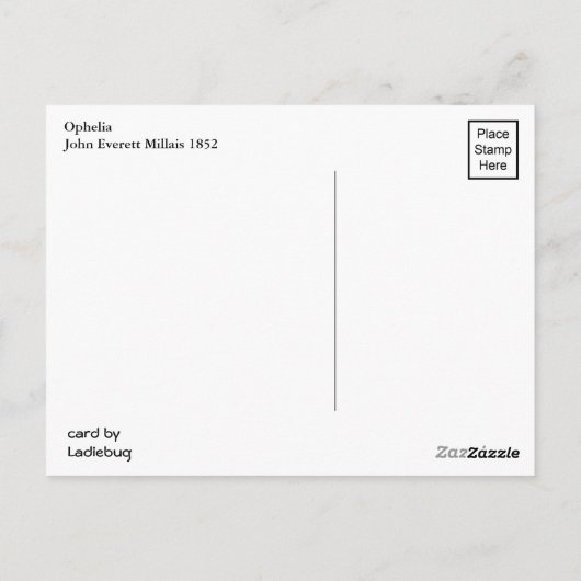 Ophelia by John Everett Millais ポストカード (裏面)
