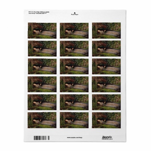 Ophelia by John Everett Millais ラベル (フルシート)