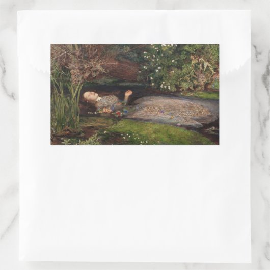 Ophelia by John Everett Millais 長方形シール (バッグ)