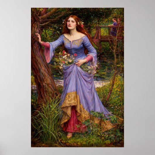 Ophelia by John William Waterhouse ポスター (正面)