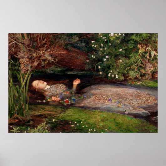 Ophelia by Sir John Everett Millais ポスター (正面)