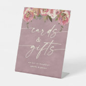 Ophelia Dusty Pinkフローラカードとギフト結婚ズ 台座サイン (正面)