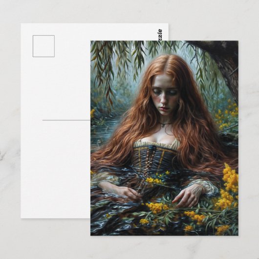Ophelia Half-Submerged Original Art ポストカード (正面/裏面)