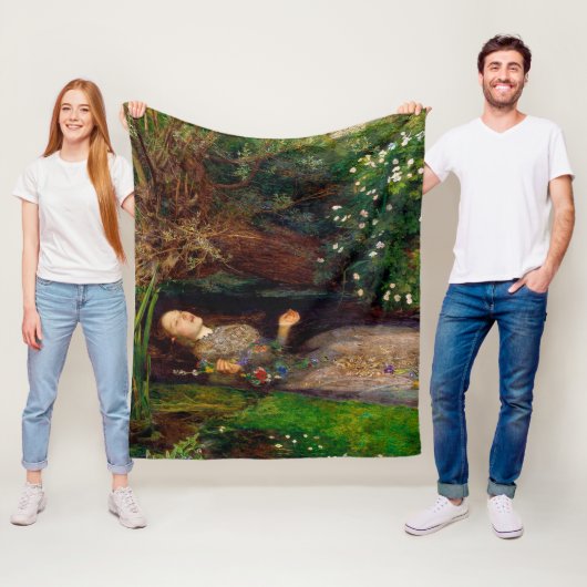 Ophelia、John Everett Millais フリースブランケット (インサイチュ)