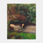 Ophelia、John Everett Millais フリースブランケット (正面)