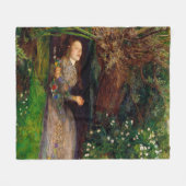 Ophelia、John Everett Millais フリースブランケット (正面(横))
