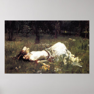 Ophelia - John William Waterhouse ポスター