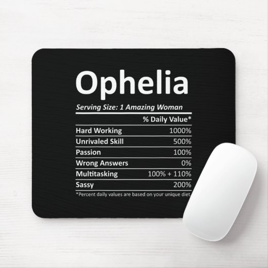Ophelia Nutrition Personalized Name Funny Christma マウスパッド (マウス)