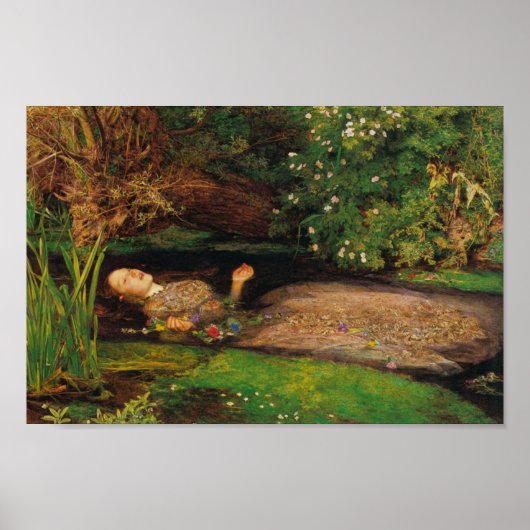 Ophelia - Sir John Everett Millais ポスター (正面)