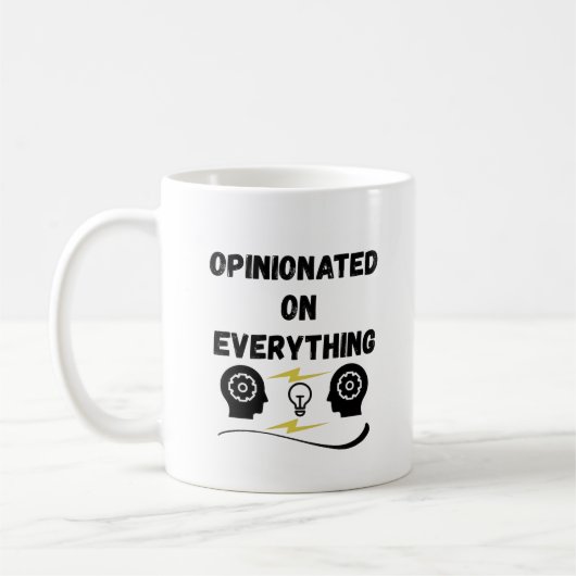 Opinionated On Everything コーヒーマグカップ (左)