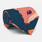 Opossumレトロカラフルパタパーソナライズされたーン ネクタイ (ロール)