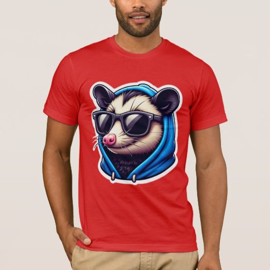 OPOSSUM入力ブルーフード付きスウェットシャツ2 Tシャツ (正面)