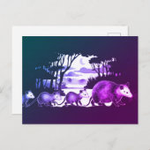 Opossum家族の森の清算はがき ポストカード (正面/裏面)