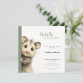 Opossum Baby Shower Invitation セーブザデート (スタンド正面)