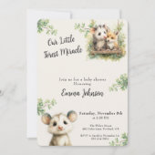Opossum Baby Shower Invitation • Woodland Animals セーブザデート (正面)