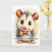 Opossum Birthday Card カード (黄色い花)