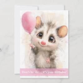 Opossum Birthday Card カード
