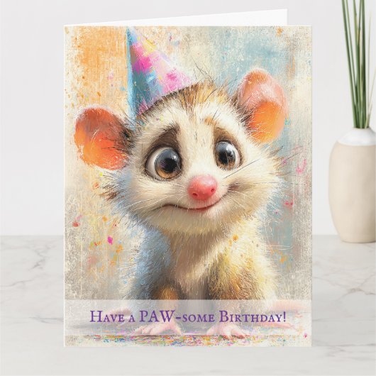 Opossum Birthday Card カード (正面)