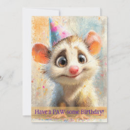 Opossum Birthday Card カード