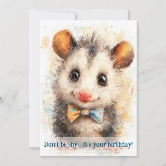 Opossum Birthday Card カード (正面)
